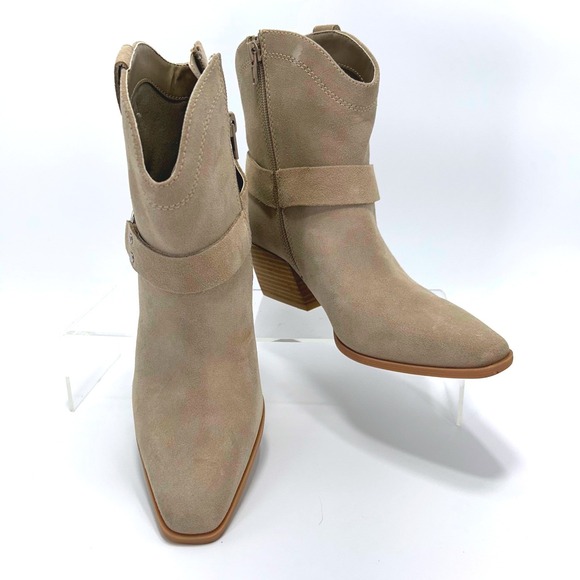 Open Edit Size 6.5 Taupe Suede Western Ankle Boots NEW Booties $130 Enzo Women's - Picture 8 of 16